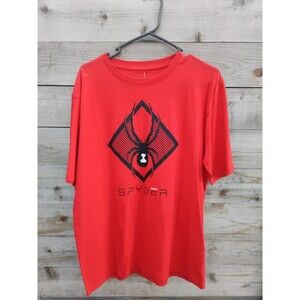 Spyder Graphic T-Shirt Red Short Sleeve Casual Top Mens Size L